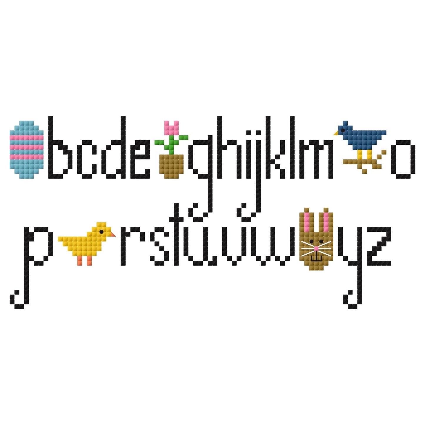 April Monthly Alphabet Cross Stitch Chart