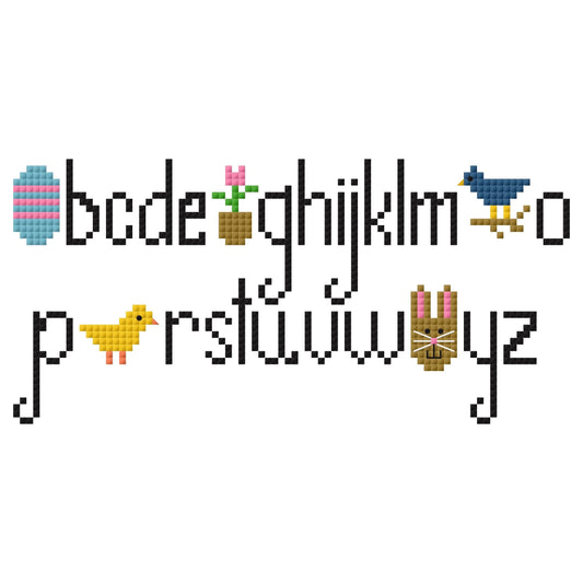 April Monthly Alphabet Cross Stitch Chart