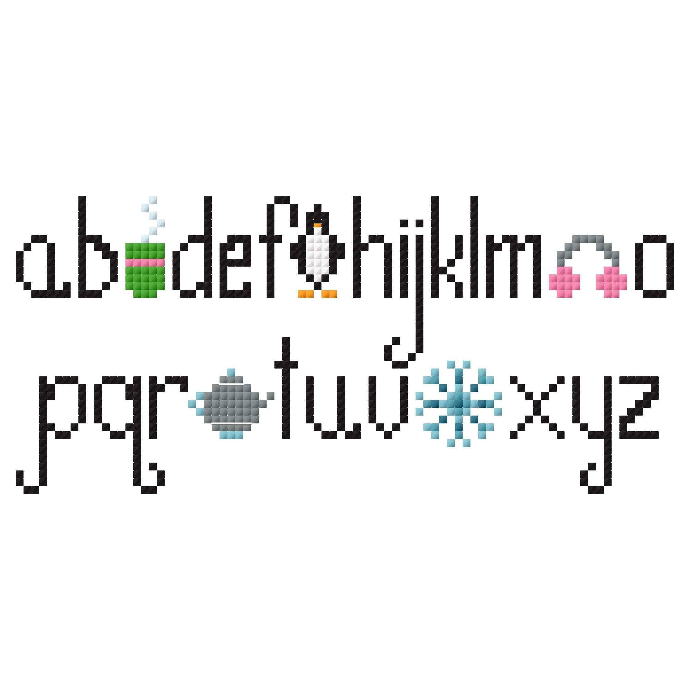 January Patterned Letters January Monthly Alphabet Cross Stitch Chart – Autumn Hollow Patchwork