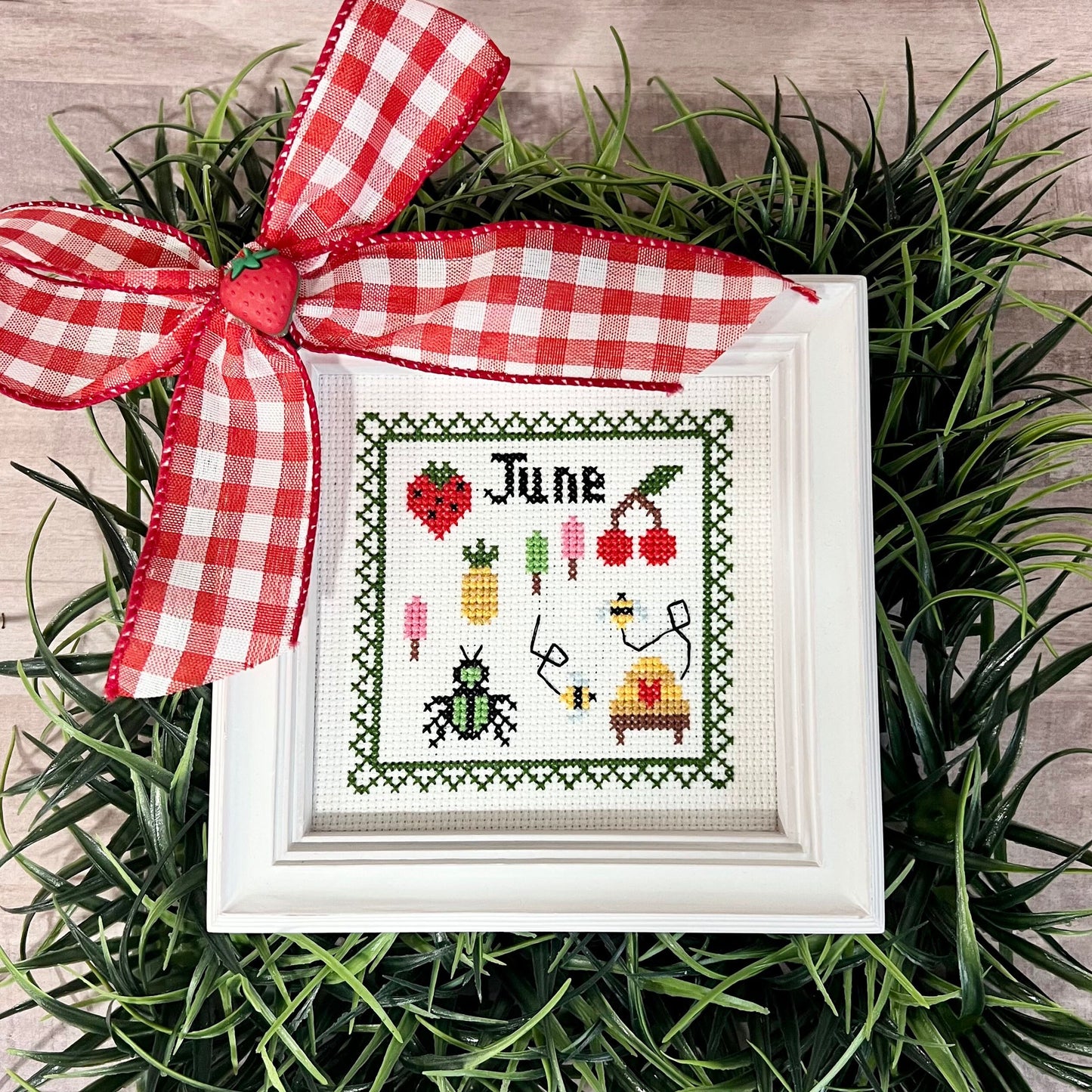 June Monthly Postage Stamp Cross Stitch Chart