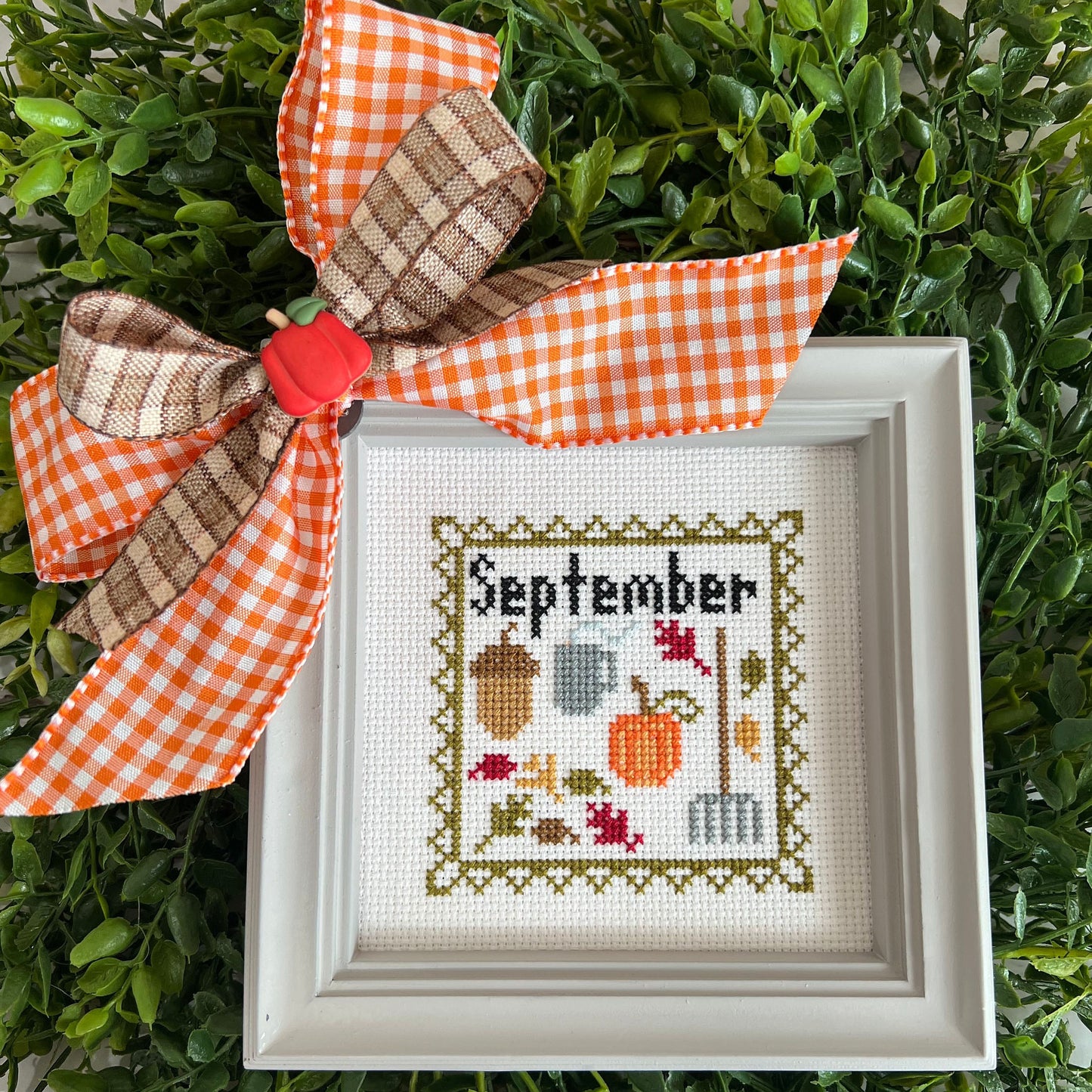 September Monthly Postage Stamp Cross Stitch Chart